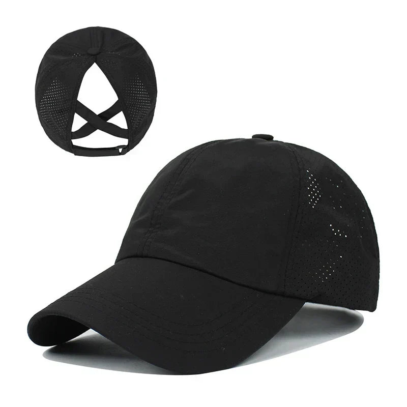 Unisex breathable mesh baseball cap. Adjustable sports hat for outdoor activities, quick-dry & comfortable.