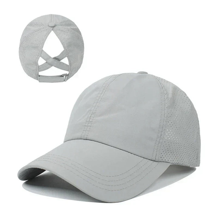 Unisex breathable mesh cap, adjustable fit for running, travel, & summer outdoor sports. Quick-dry activewear.