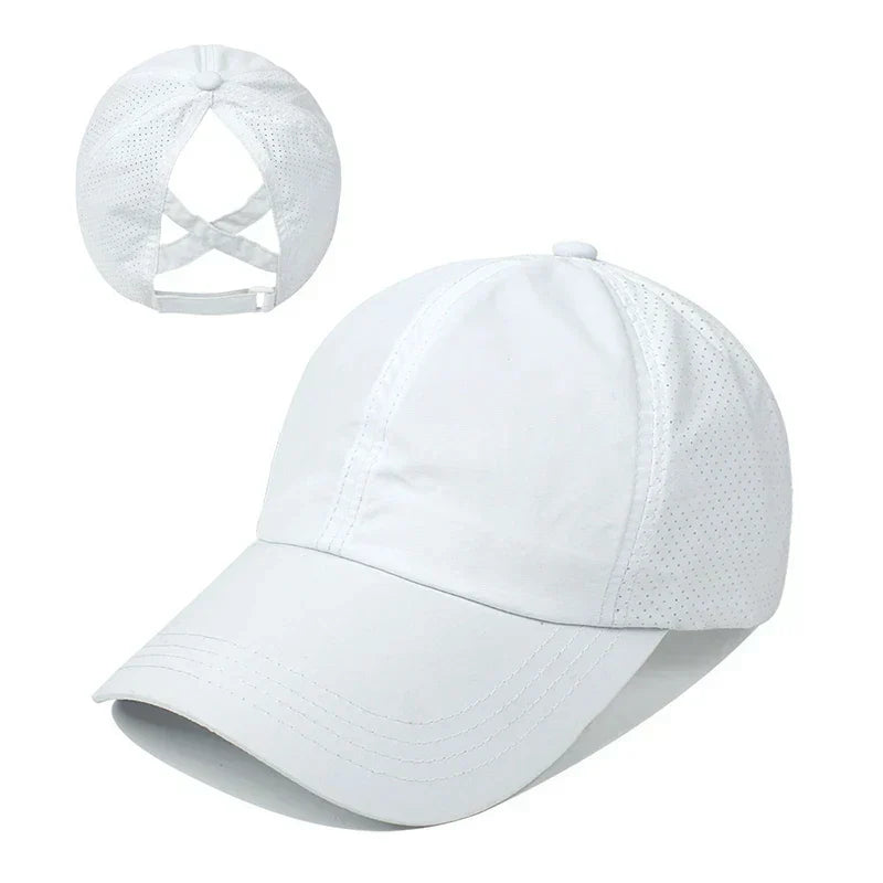 Adjustable unisex breathable mesh baseball cap. Perfect quick-dry sports hat for active outdoor summer wear.