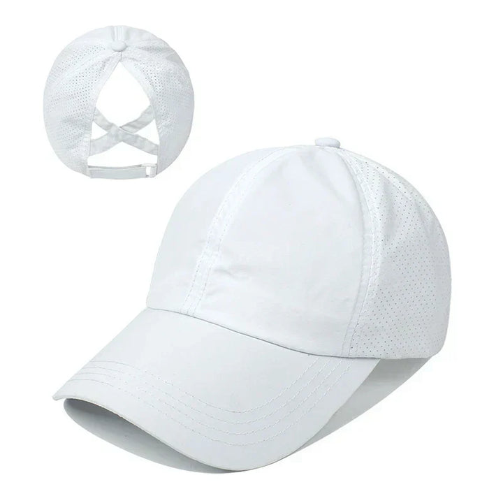 Adjustable unisex breathable mesh baseball cap. Perfect quick-dry sports hat for active outdoor summer wear.