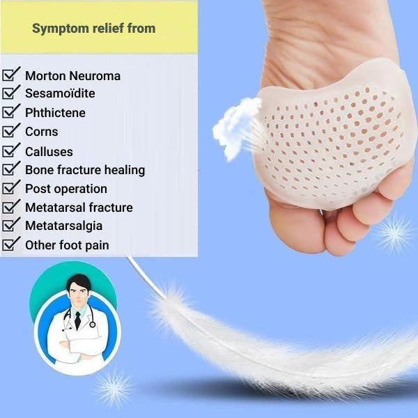 Breathable metatarsal foot pads for shoe inserts. Unisex forefoot support for pain relief & comfort.