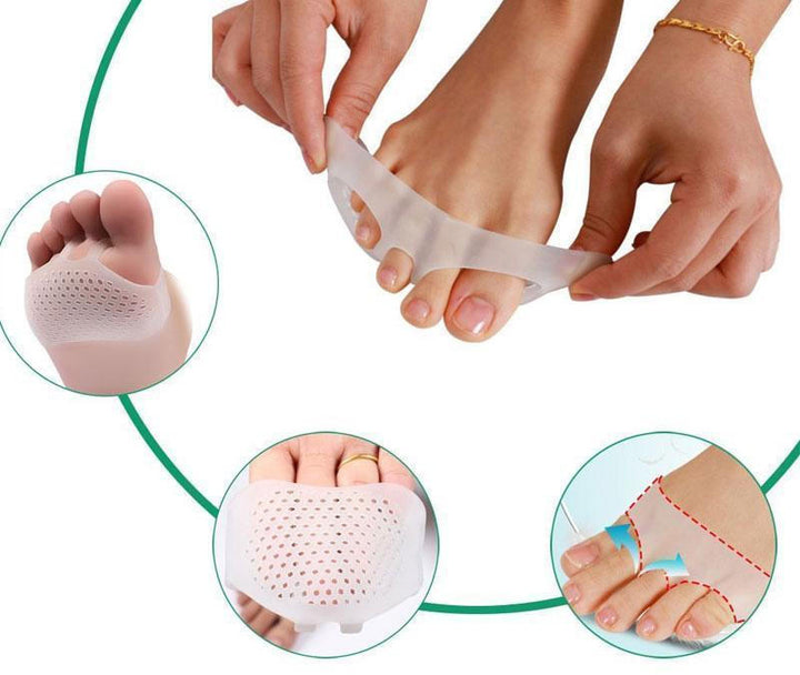 Unisex breathable metatarsal pads, 2-pack, designed for athletic forefoot pain relief & daily foot care.