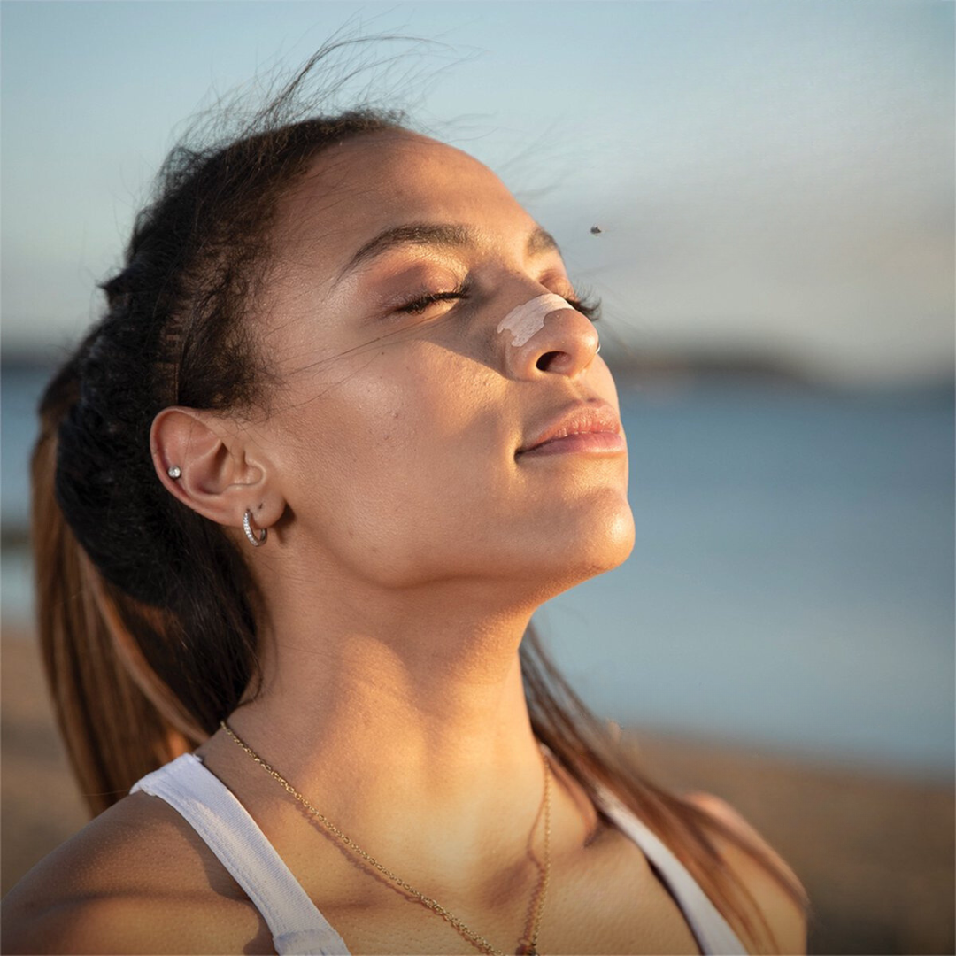 Unisex breathing nasal strips (100 count) for snore relief, better sleep, and clear airflow.