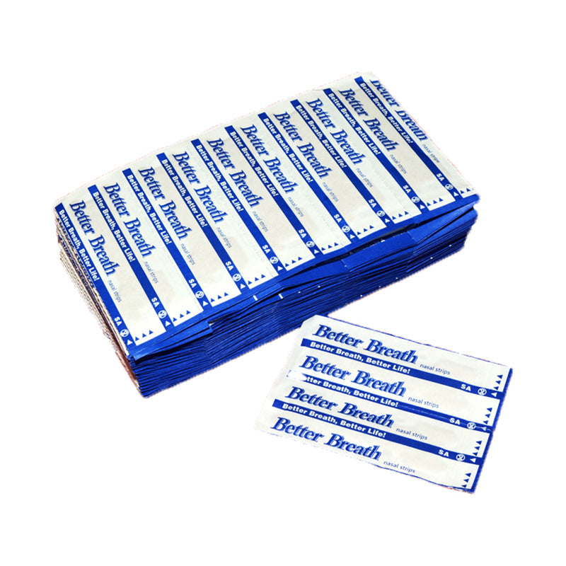 Unisex nasal strips (100) for congestion, allergy relief, and improved nighttime breathing.