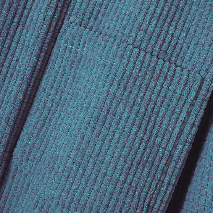 Practical hooded button-up jacket, unisex textured design for versatile spring/fall outerwear.