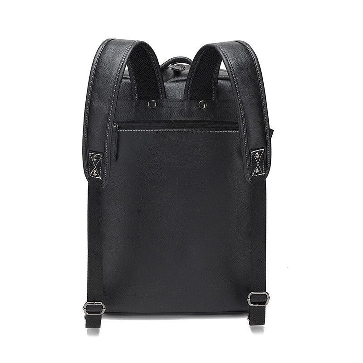 Versatile unisex leather backpack in brown, 3-way convertible design, ideal for daily commute or travel.