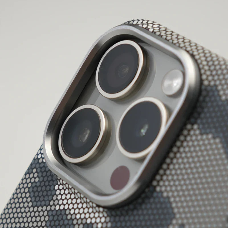 Stylish camouflage iPhone case, slim hard shell with MagSafe. Features a non-slip grip for secure handling.