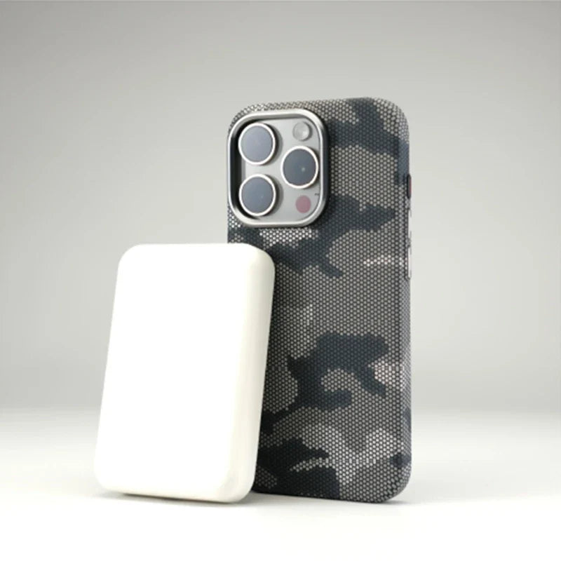 Secure your iPhone with this protective camouflage MagSafe case. Rugged yet slim design offers peace of mind.