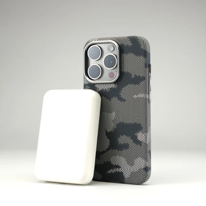 Secure your iPhone with this protective camouflage MagSafe case. Rugged yet slim design offers peace of mind.