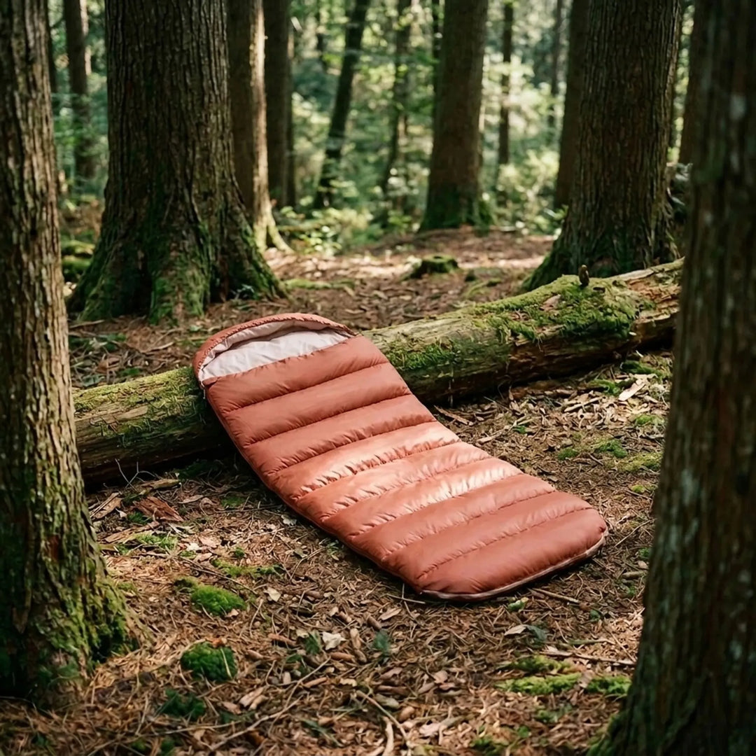 Unisex camping sleeping bag with spacious design, perfect for comfortable outdoor adventures and hiking.