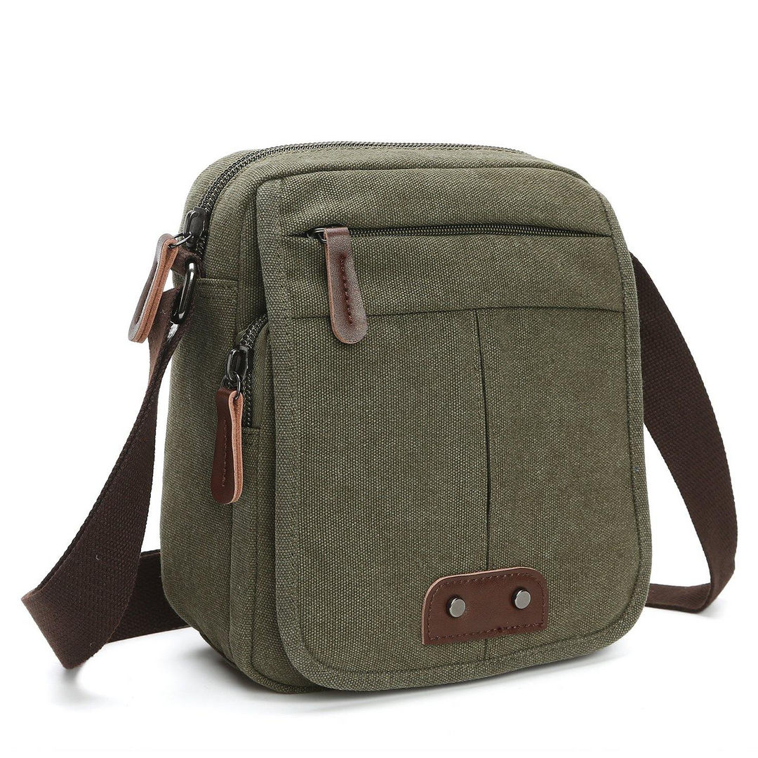 Unisex canvas crossbody bag with multiple pockets, perfect for everyday carry. Durable & versatile design.
