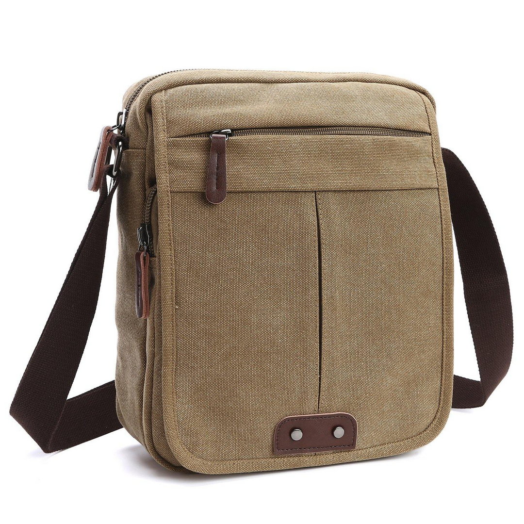 New unisex canvas multi-pocket crossbody bag. Practical for casual use, shoulder or crossbody carry.
