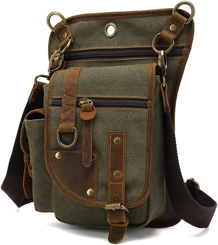 Versatile canvas multi-pocket bag for travel, cycling, or daily commute; durable outdoor gear.