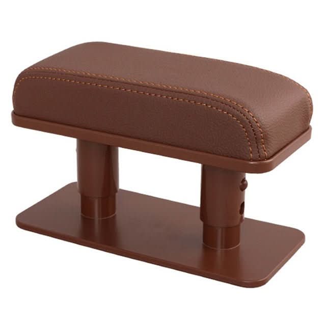 Non-slip car armrest cushion with padded leather for ergonomic driving support. Essential vehicle interior accessory.