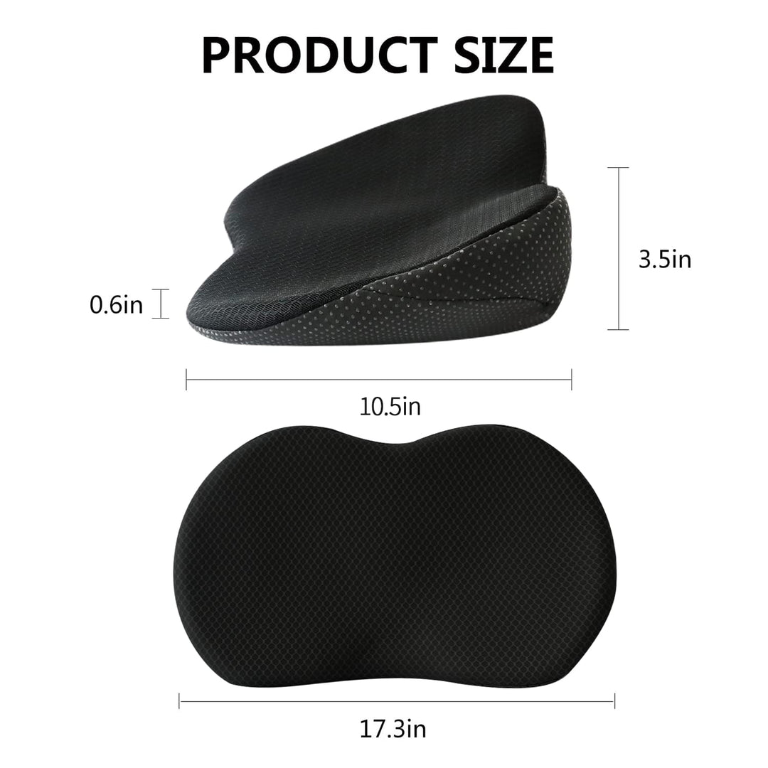 Car seat accessory: memory foam cushion for pain relief, back support, and improved driving visibility.