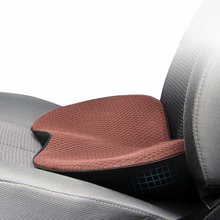 Memory foam car seat cushion, providing pain relief and posture correction for drivers.