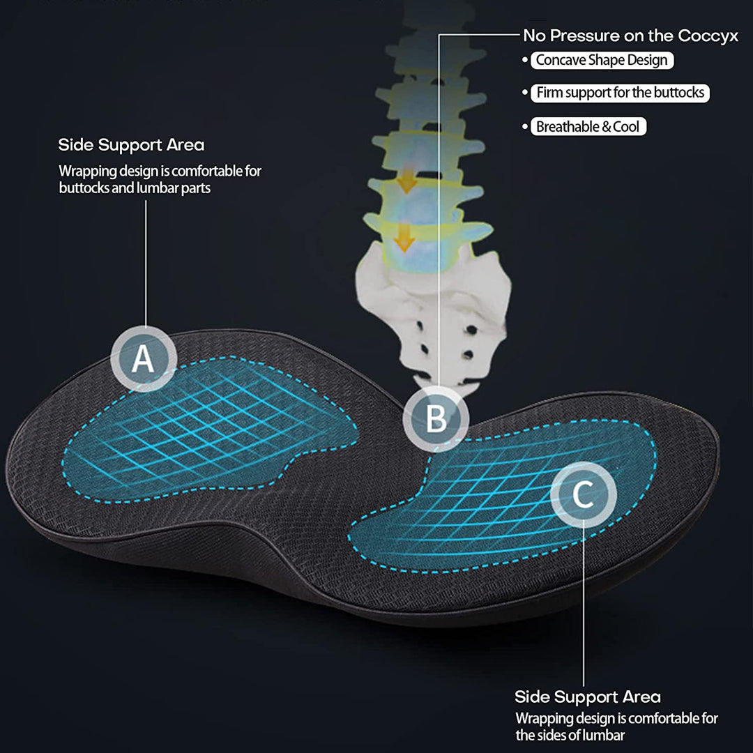 Black non-slip driver booster cushion, perfect for shorter drivers needing enhanced road visibility.
