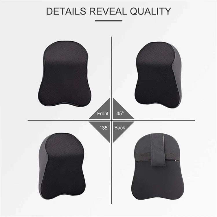 Beige auto interior headrest pillow, designed for neck support and enhanced driving comfort.