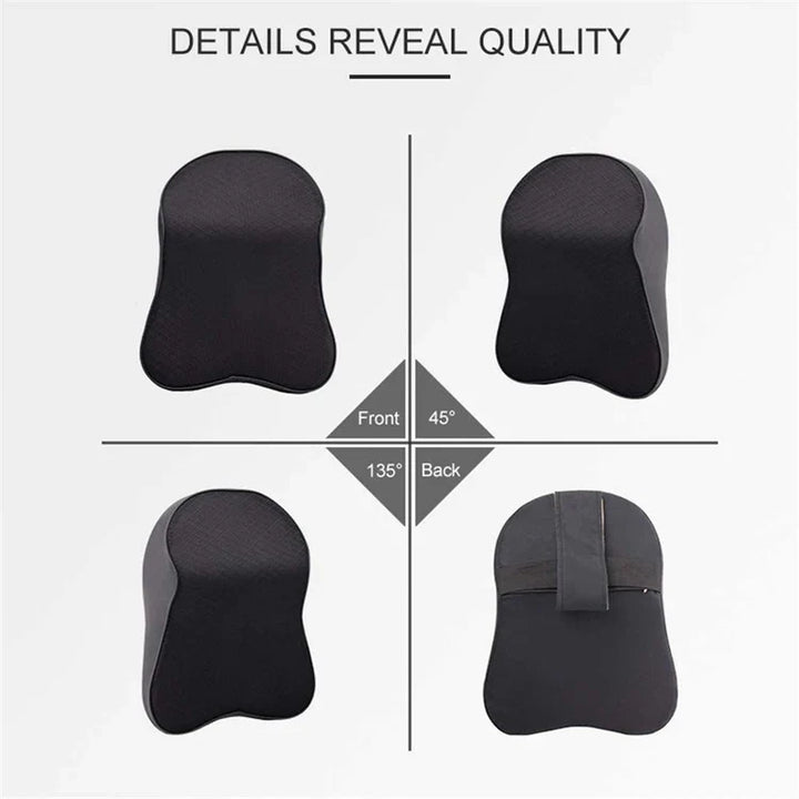 Beige auto interior headrest pillow, designed for neck support and enhanced driving comfort.
