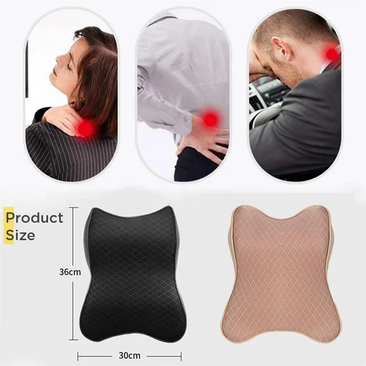 Black car headrest accessory, providing crucial neck pain relief and improved driving ergonomics.