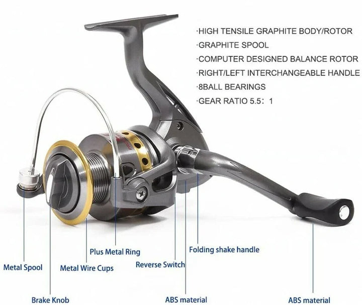 Durable carbon fiber telescopic fishing rod with powerful reel, ideal portable gear for all types of fishing.