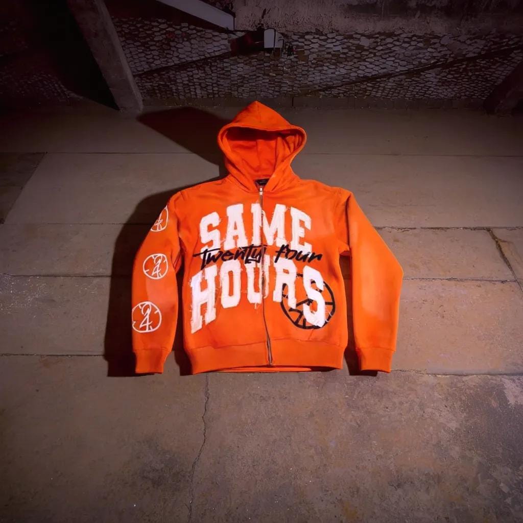 Modern unisex zip-up hoodie, ideal for streetwear style. Comfortable casual outerwear sweatshirt for any everyday look.
