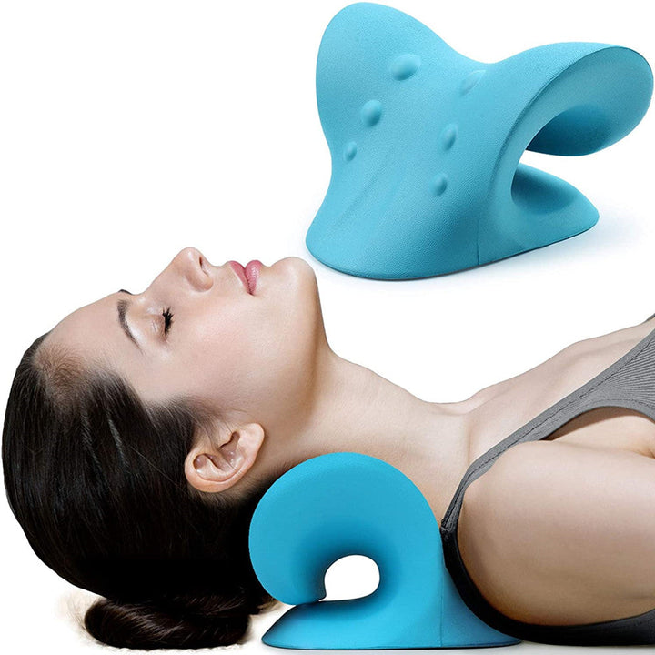 Unisex cervical neck and shoulder stretcher for spinal alignment & pain relief