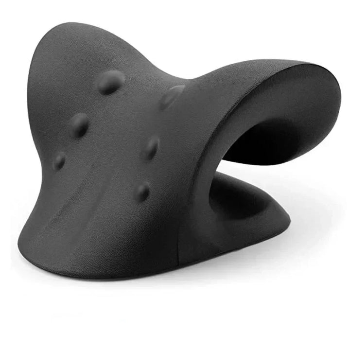 Relaxing neck and shoulder stretcher, aiding cervical alignment, unisex
