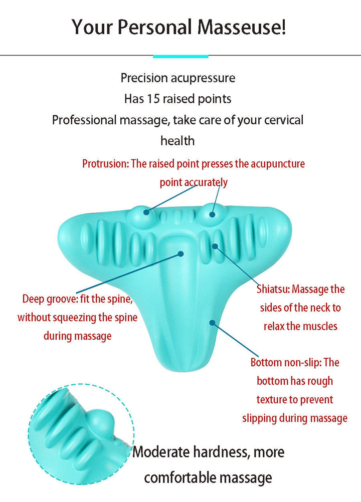 Massage cushion for neck stretcher, targeting shoulder pain relief