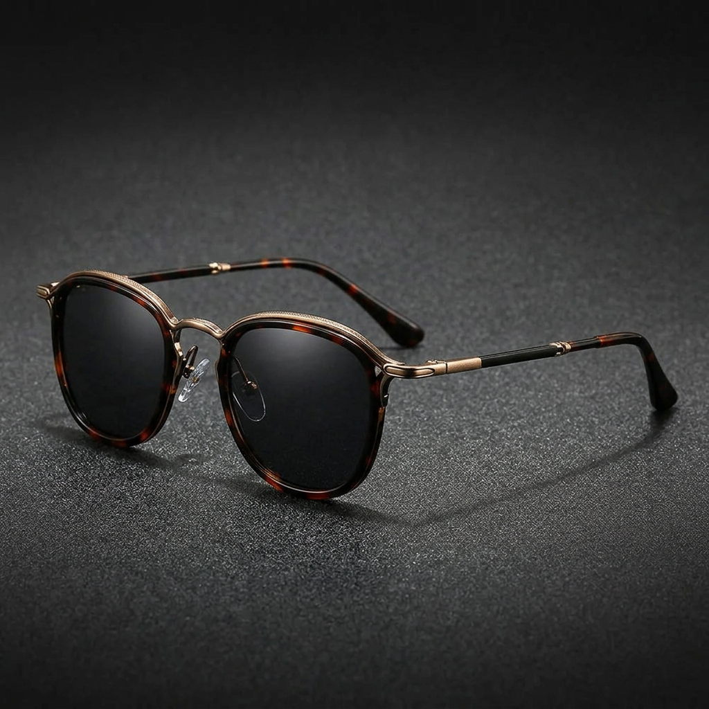 Unisex chic round sunglasses with full UV protection and anti-glare lenses. Stylish, modern eyewear accessory.