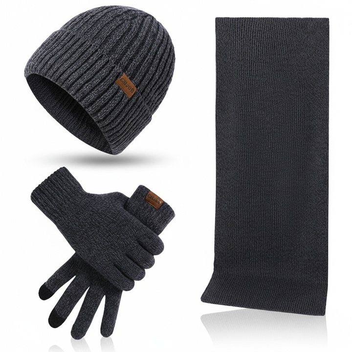 Detail of the ribbed cuff on the ChillGuard unisex winter knit gloves, ensuring a snug fit for cold weather.