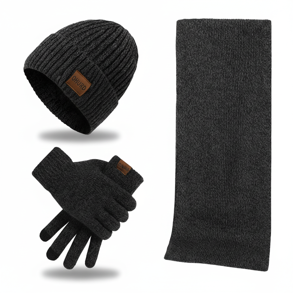 Top-down view of the ChillGuard unisex winter knit hat, displaying its cozy knitwear and durable design.