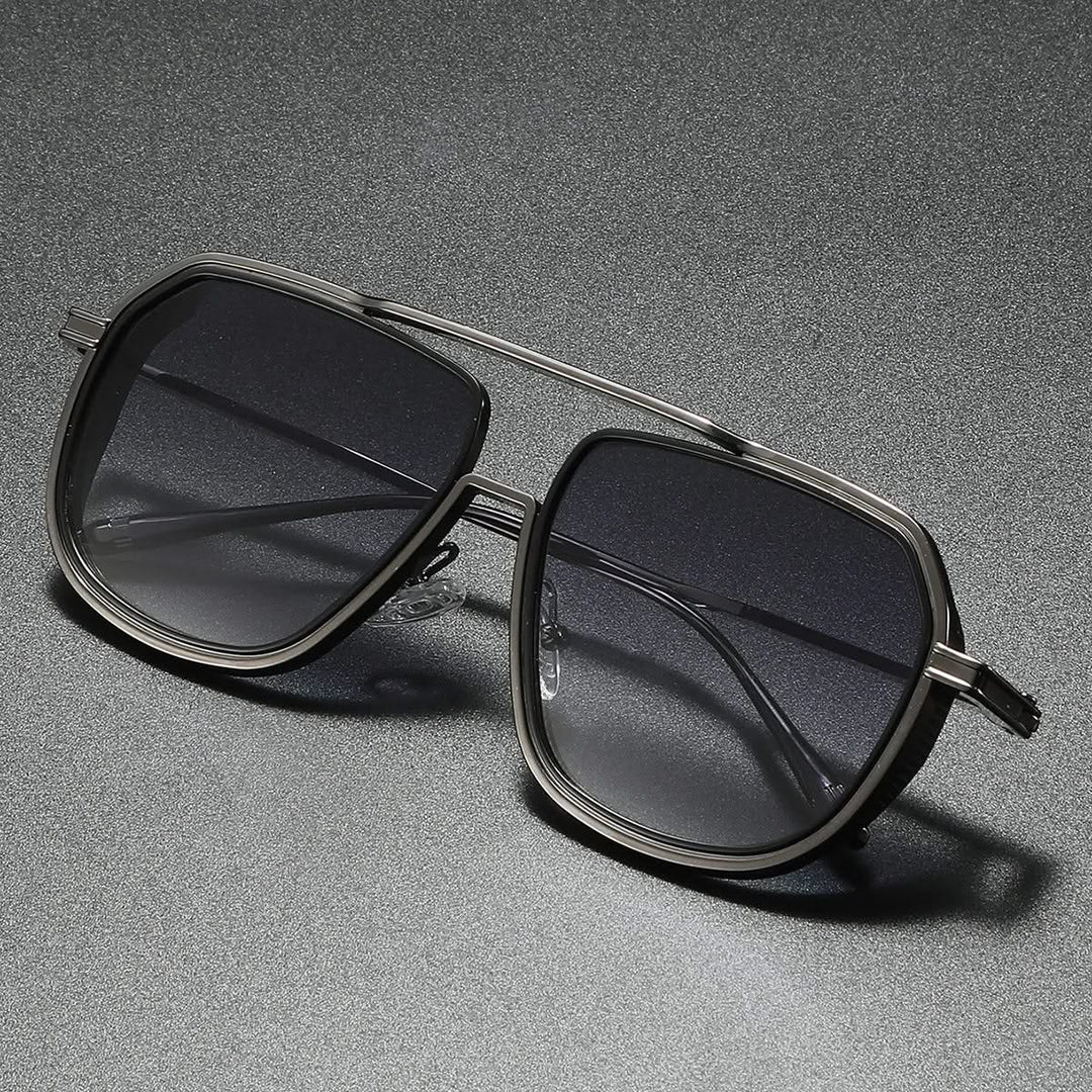 Unisex aviator sunglasses featuring anti-glare lenses & full UV protection. A timeless fashion accessory.