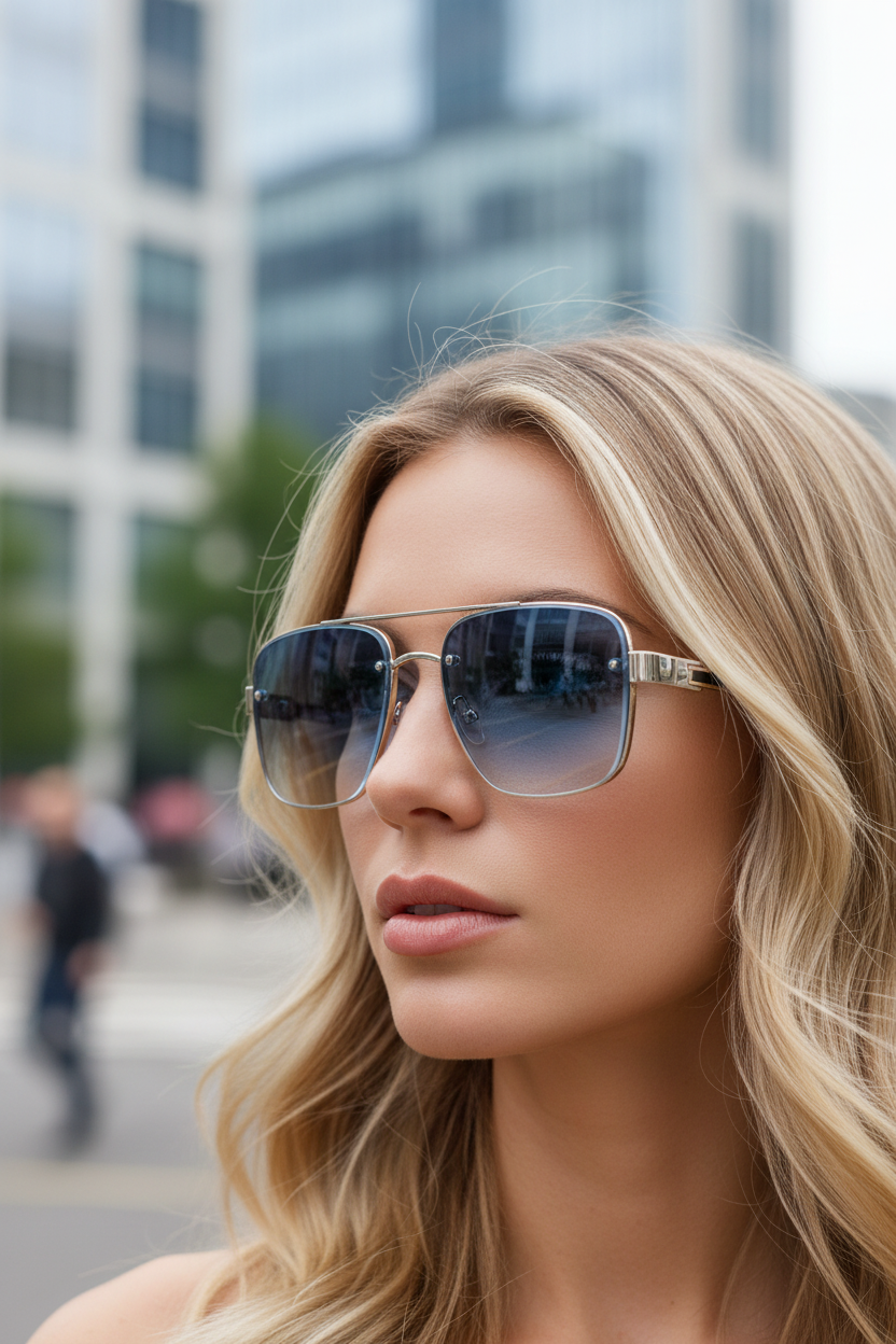 Unisex classic aviator sunglasses with metal frame, offering stylish UV400 protection eyewear.