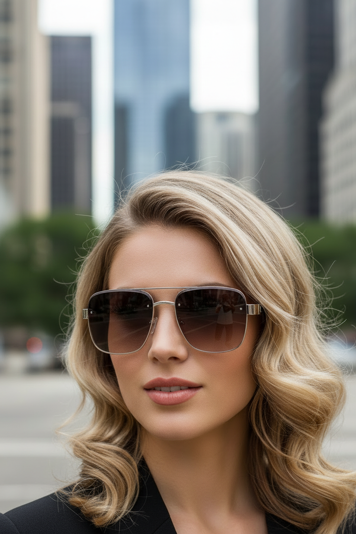 Fashionable unisex metal aviator sunglasses. Enjoy classic style and reliable UV400 eye protection.