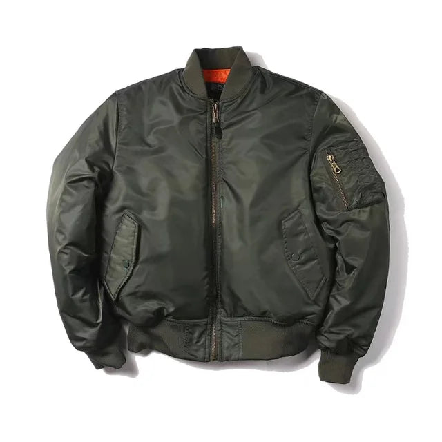 Everyday unisex bomber jacket, a stylish and durable zip-up outerwear, great for casual and urban fashion.