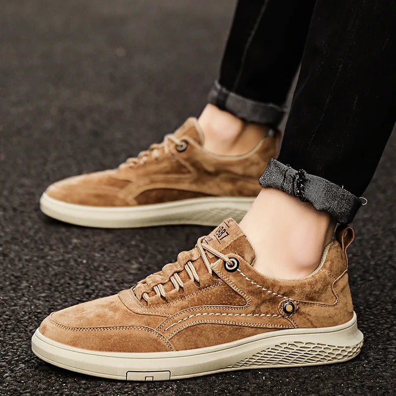 Everyday comfort shoes: classic suede sneakers designed for men's and women's walking.