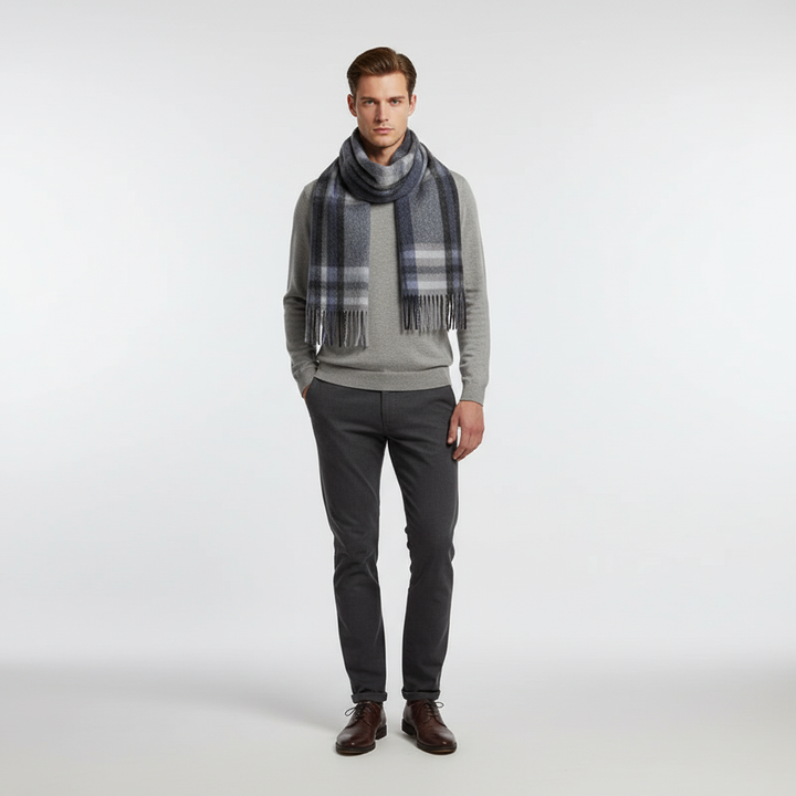 Stylish and soft unisex plaid wool scarf, a versatile classic for any outfit