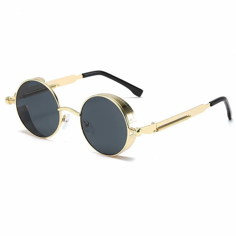 High-quality unisex round frame sunglasses, classic style, aluminum alloy, UV protection.