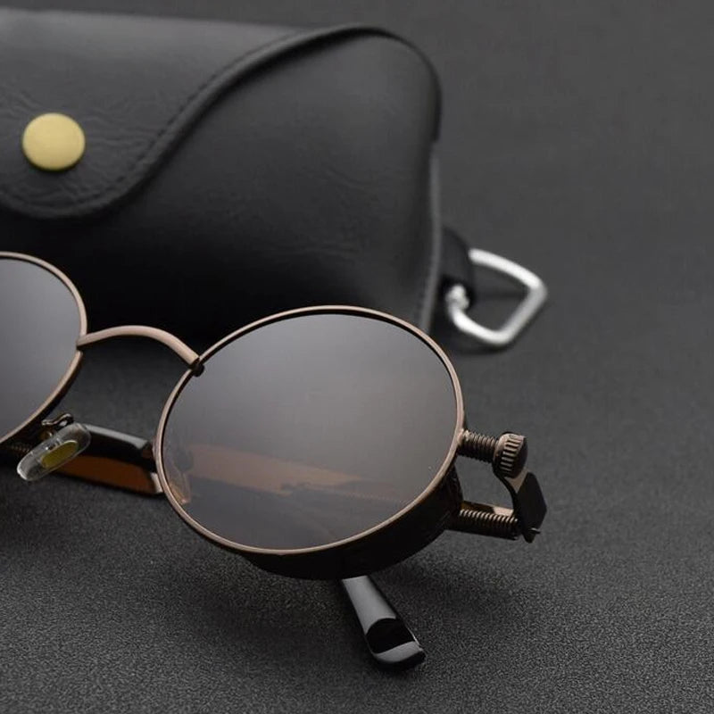 Timeless classic style round frame sunglasses, unisex design, UV protected.
