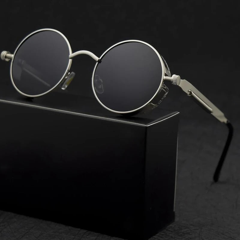 Versatile unisex classic round shades with UV protection and durable frames.