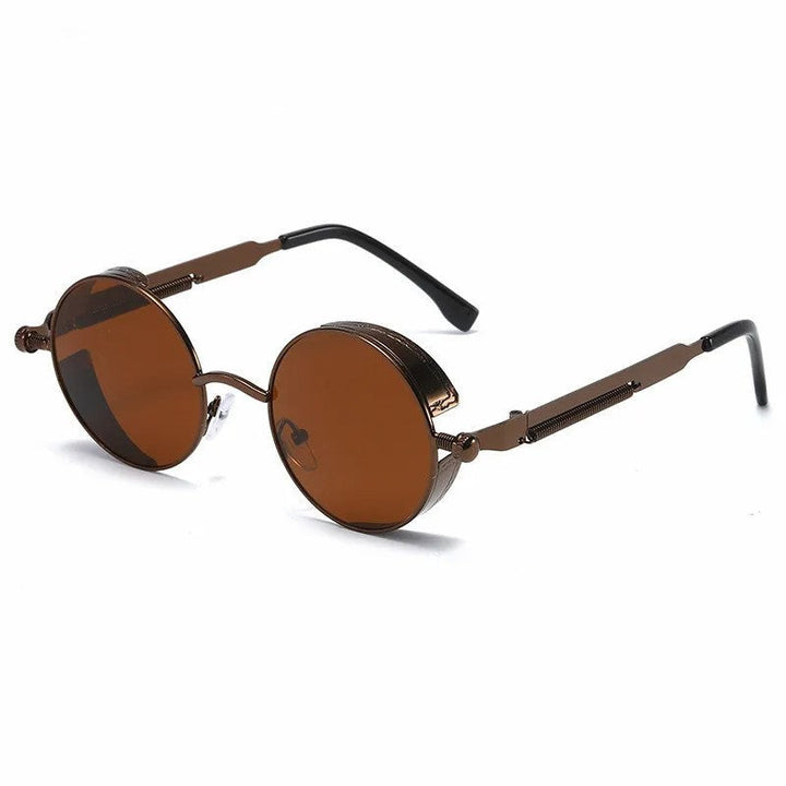 Elegant round frame sunglasses, unisex, classic style, aluminum alloy, UV protection.