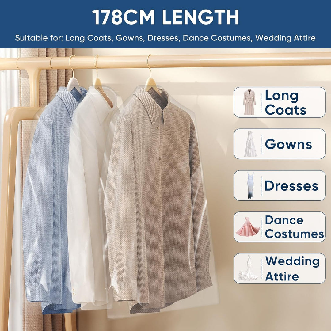 Protective clothing bags, 50-count. See-through for easy wardrobe identification.