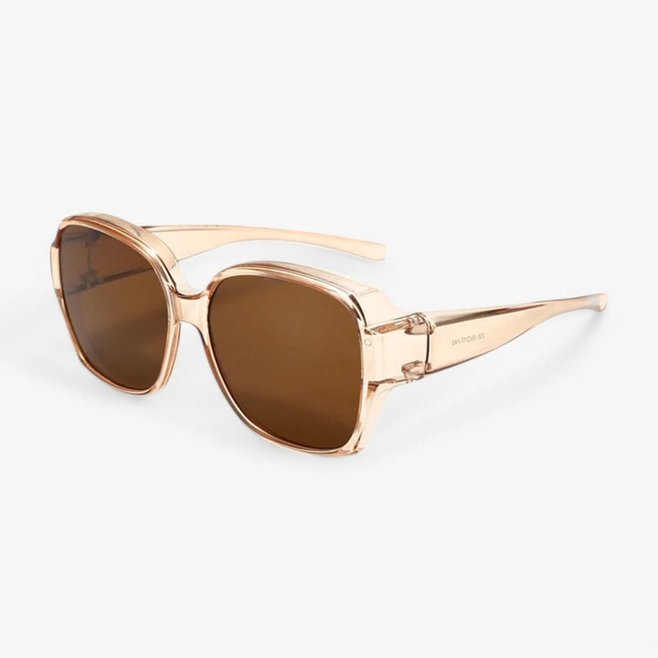 Unisex clip-on shades for prescription glasses, offering UV400 protection and glare reduction.