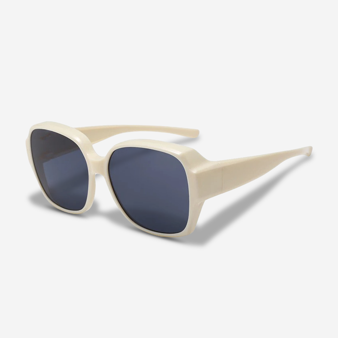 Outdoor snap-on sunglasses for prescription eyewear, perfect for cycling, fishing & glare reduction.