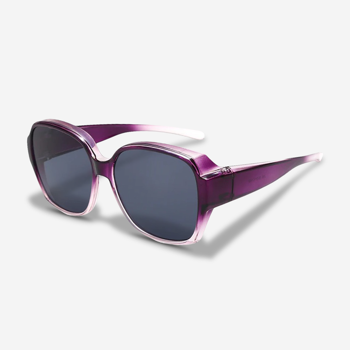UV protective clip-on eyewear accessory for prescription users, enhancing vision during sunny drives.