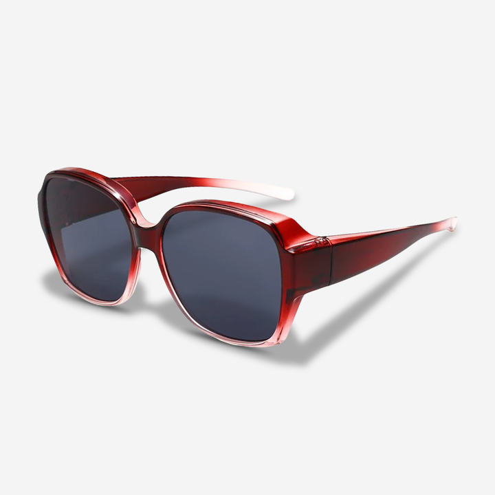 Unisex clip-on snap-on sunglasses for prescription glasses, offering anti-glare & UV protection.