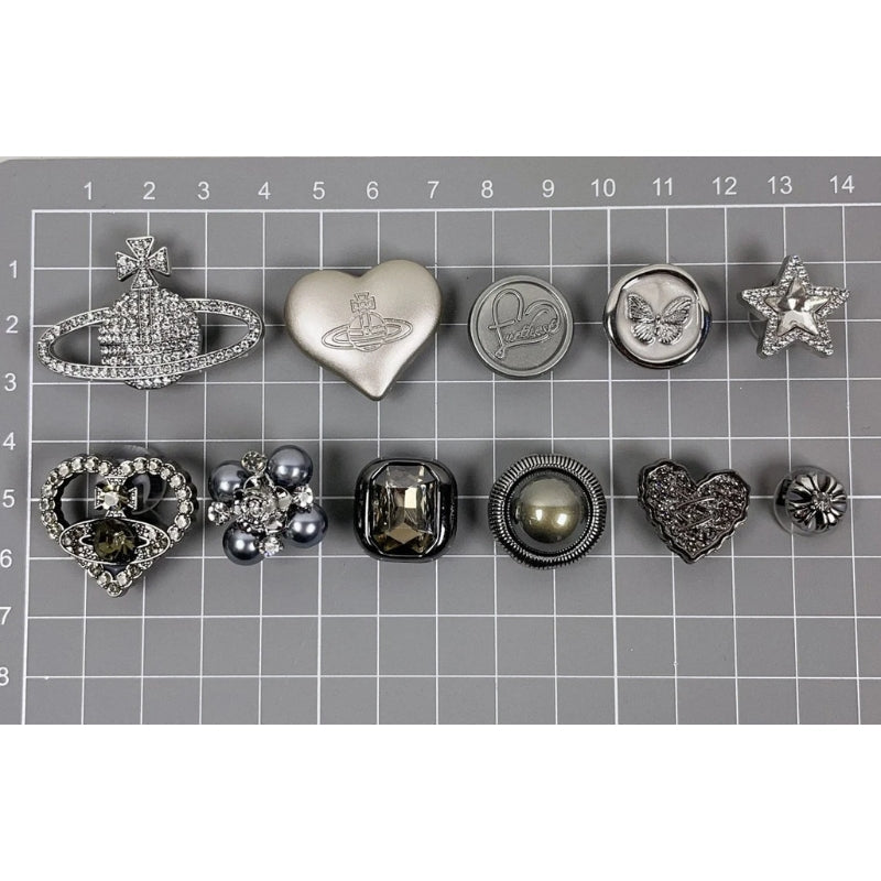 Upgrade your clogs with unique unisex shoe charms featuring trendy metal accents.
