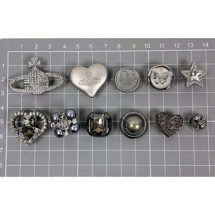 Upgrade your clogs with unique unisex shoe charms featuring trendy metal accents.
