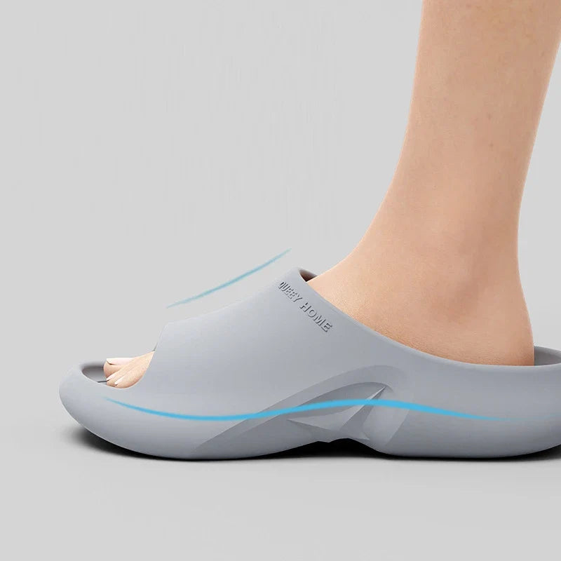 Lightweight breathable unisex EVA slides, offering cloud comfort. Ideal modern casual footwear for summer relaxation.